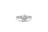 Oval-Cut & Tapered Baguette Diamond Trilogy Ring