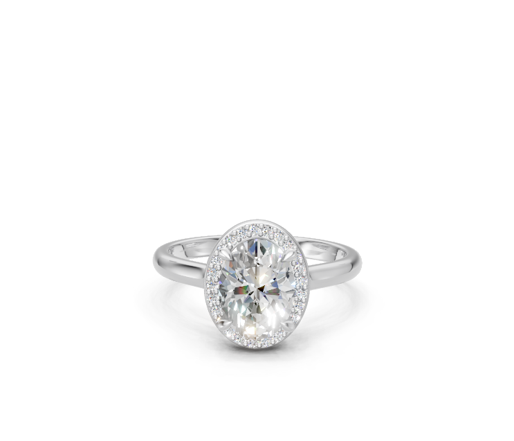Oval-Cut Halo Diamond Ring