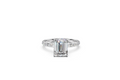 Emerald-Cut Solitaire Ring with Diamond Band