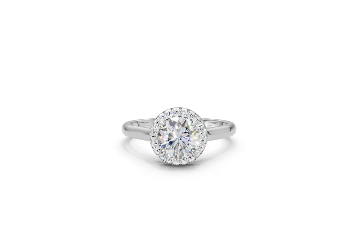 Round-Cut Halo Diamond Ring