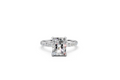 Radiant-Cut Solitaire Ring with Diamond Band