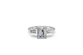 Emerald-Cut Diamond & Tapered Baguette Trilogy Ring