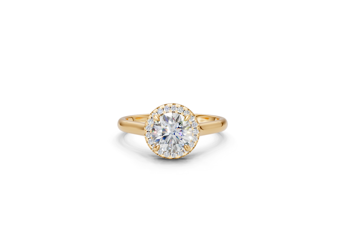 Round-Cut Halo Diamond Ring