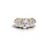 Oval Diamond Floral Multi-Stone Ring
