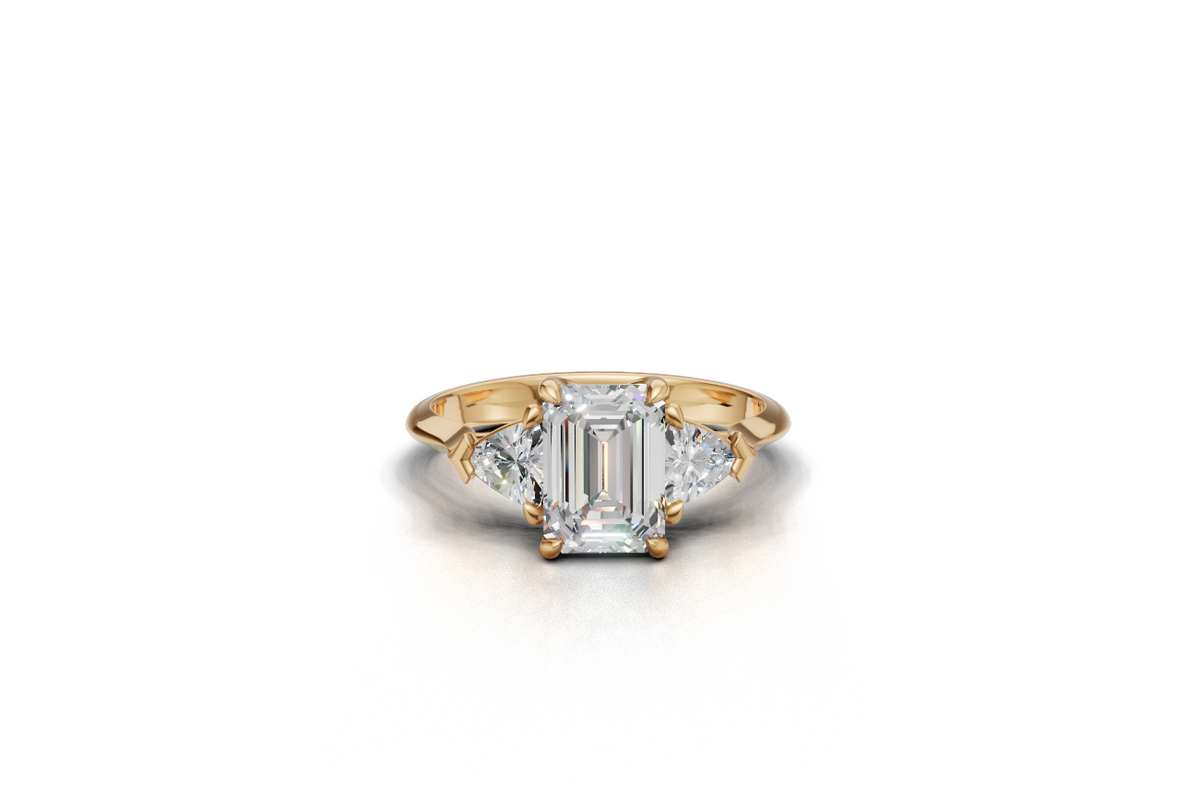 Emerald-Cut & Trillion Trilogy Ring