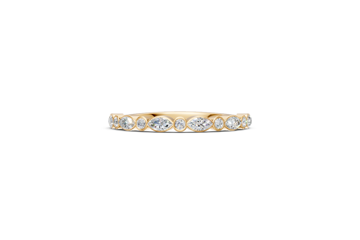 Round & Marquise Bezel-Set Half Eternity Ring