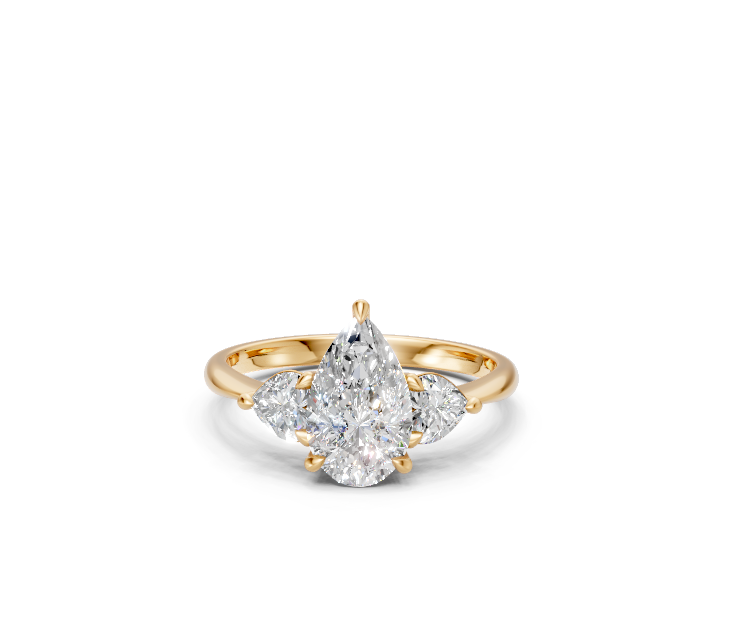 Pear-Cut & Heart Diamond Trilogy Ring
