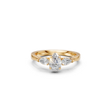 Pear-Cut Diamond Trilogy Ring