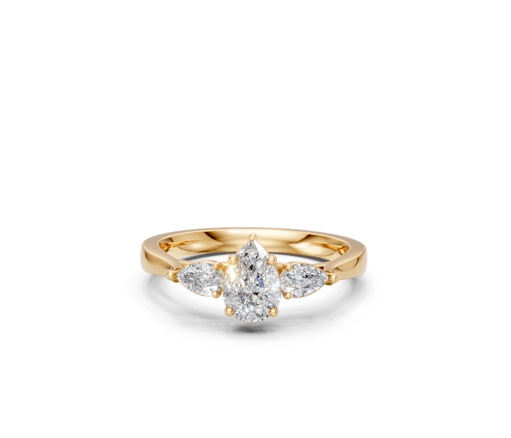 Pear-Cut Diamond Trilogy Ring