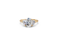 Oval-Cut Diamond & Half Moon Trilogy Ring