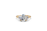Oval-Cut Diamond & Half Moon Trilogy Ring