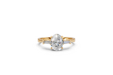 Oval-Cut & Tapered Baguette Diamond Trilogy Ring