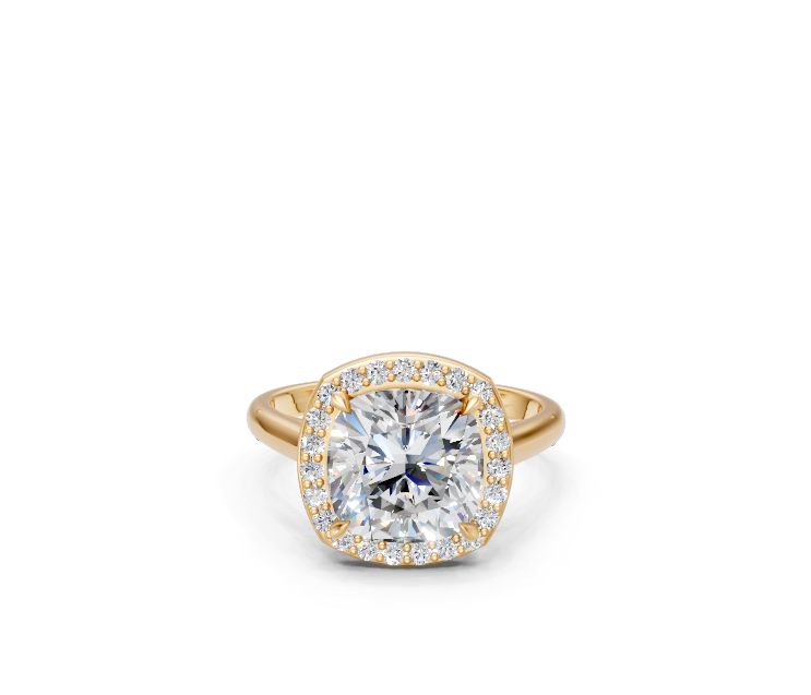 Cushion-Cut Halo Diamond Ring