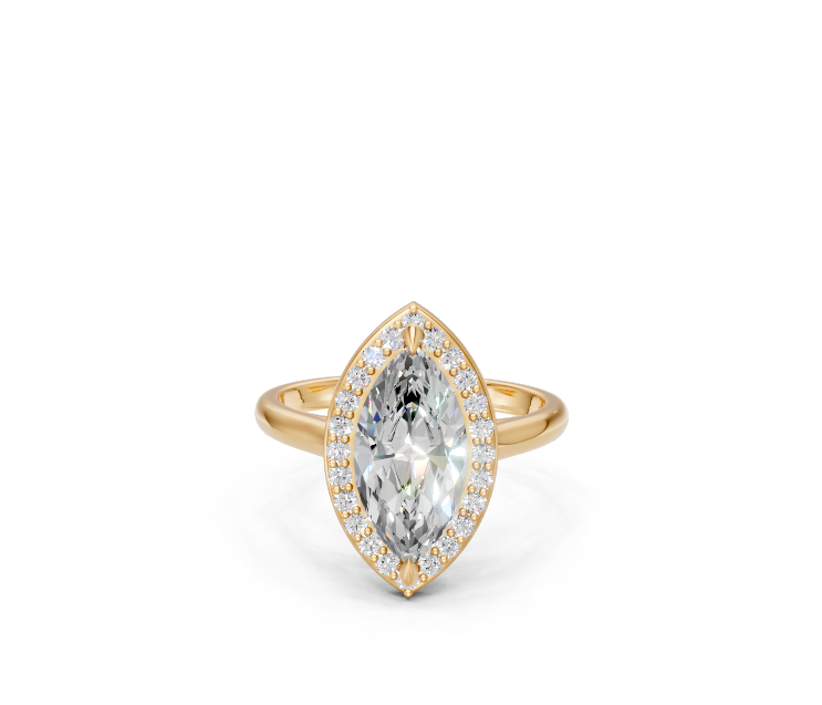 Marquise Halo Diamond Ring