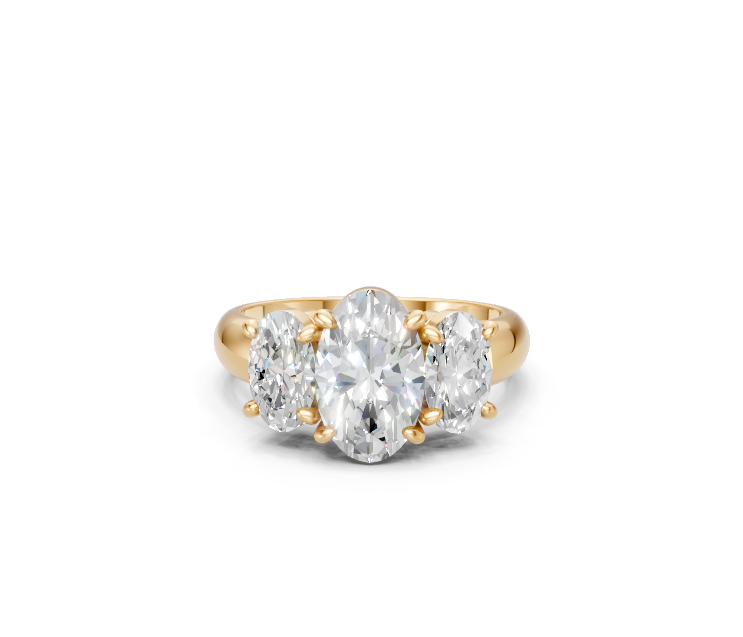 Oval-Cut Diamond Trilogy Ring