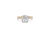 Round-Cut Solitaire Ring with Diamond Band