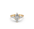 Marquise-Cut & Pear Diamond Trilogy Ring