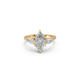 Marquise-Cut & Pear Diamond Trilogy Ring