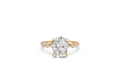 Oval-Cut Ring with Pear & Round Side Stones