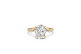 Oval-Cut Ring with Pear & Round Side Stones
