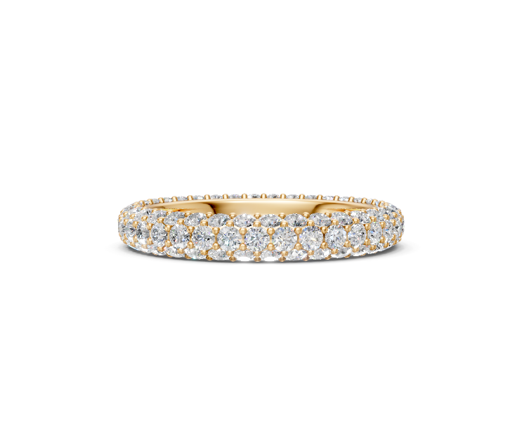 Pavé Set Round-Cut Diamonds Wedding Band