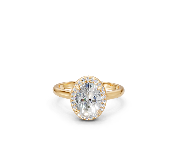 Oval-Cut Halo Diamond Ring