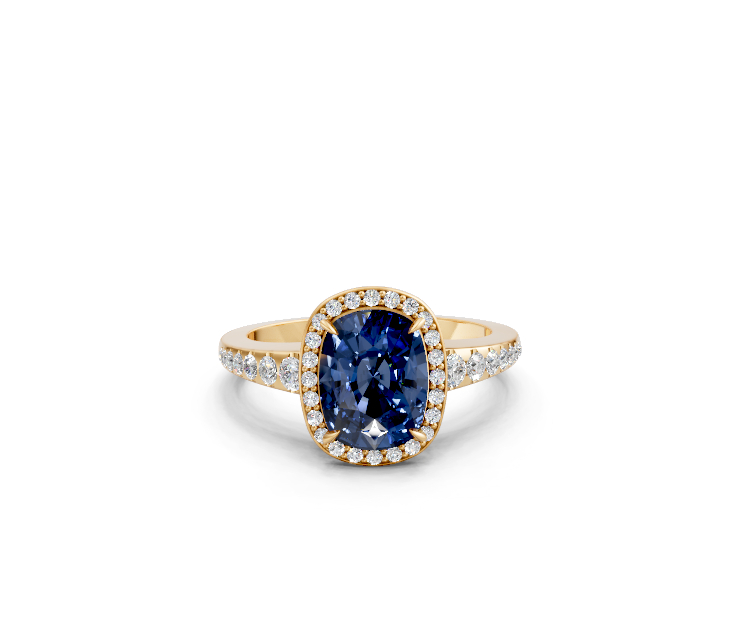 Cushion-Cut Sapphire Vintage Ring