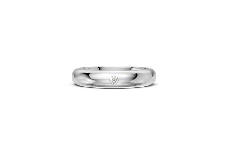 Men’s Single-Diamond Court Wedding Band
