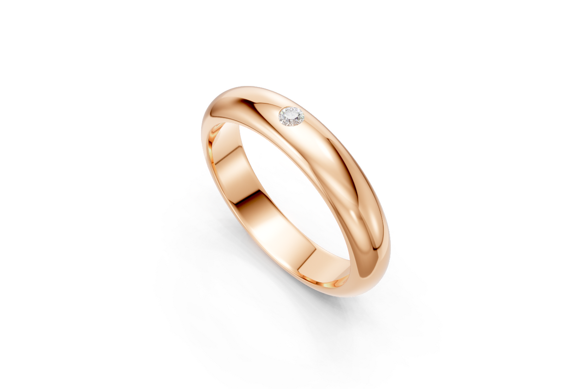 Men’s Single-Diamond Court Wedding Band