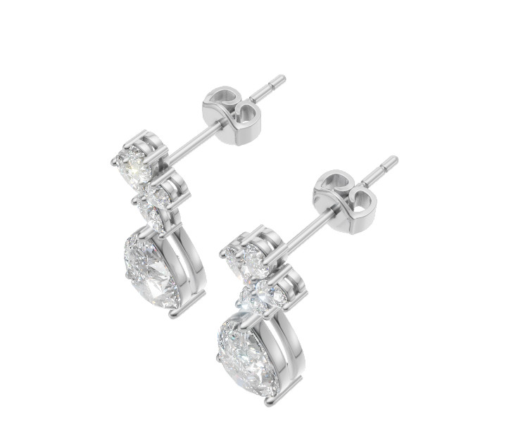 Floral Pear Drop Diamond Earrings