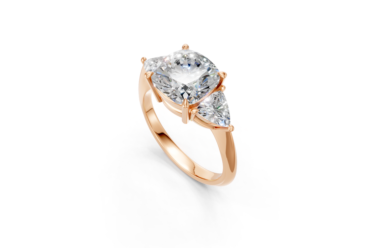 Cushion-Cut & Trillion Diamond Trilogy Ring