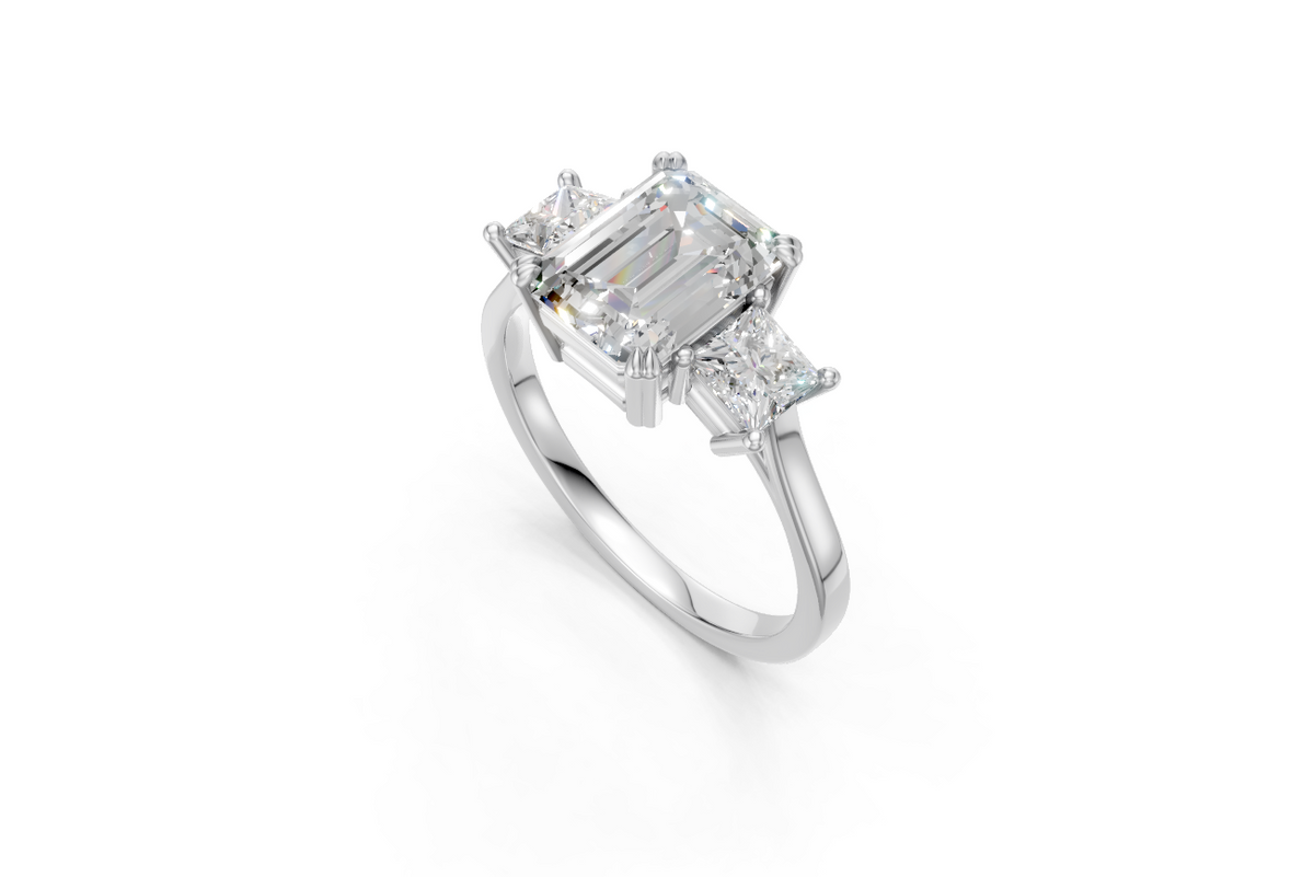 Emerald-Cut & Princess Trilogy Ring
