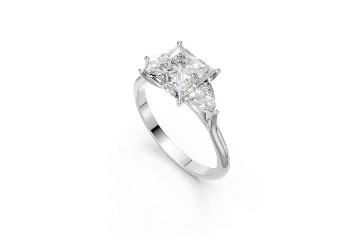 Princess-Cut & Trillion Trilogy Ring