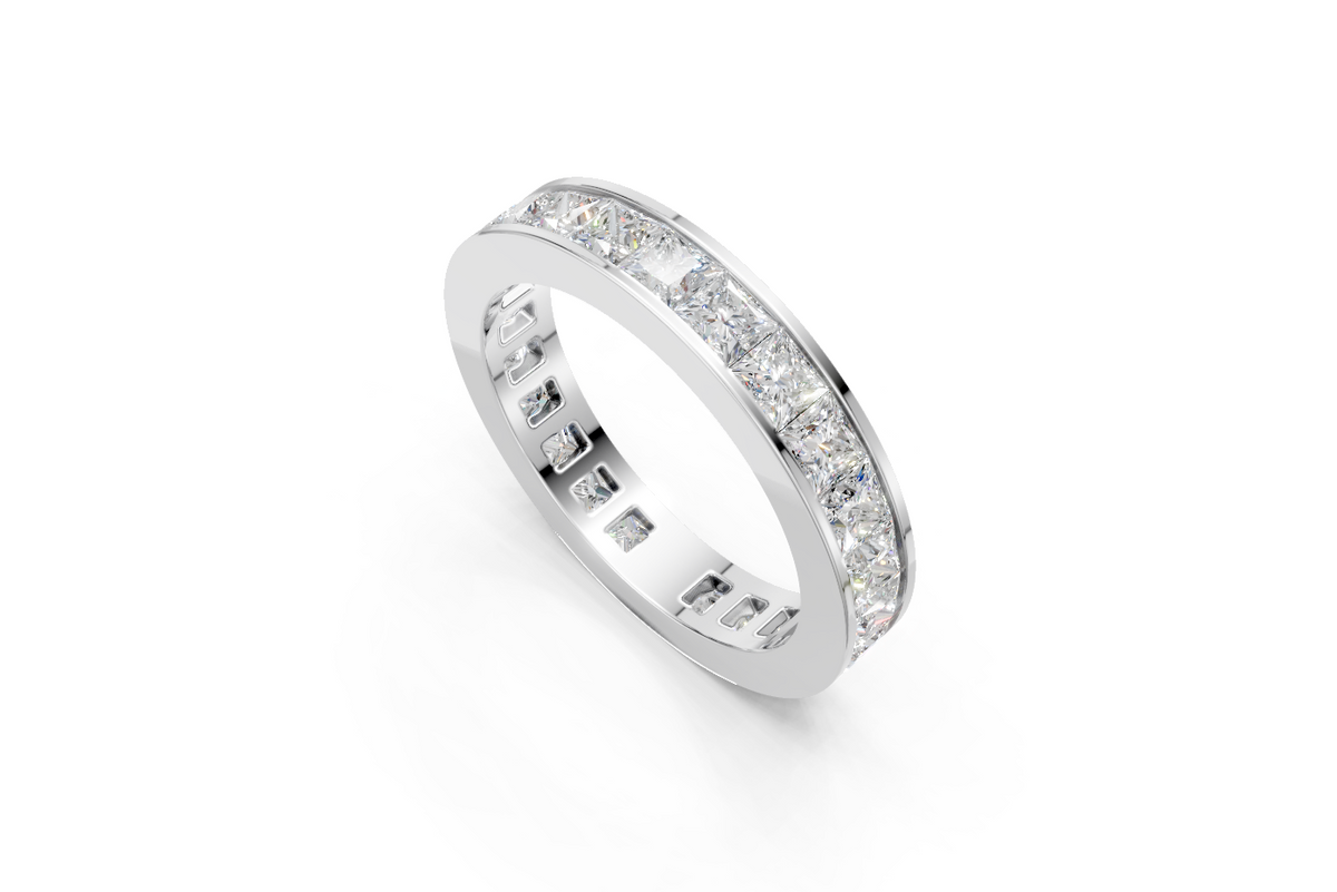 Channel-Set Princess Diamond Eternity Ring