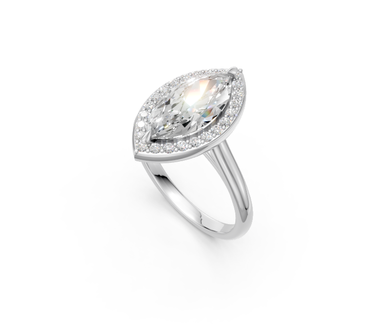 Marquise Halo Diamond Ring
