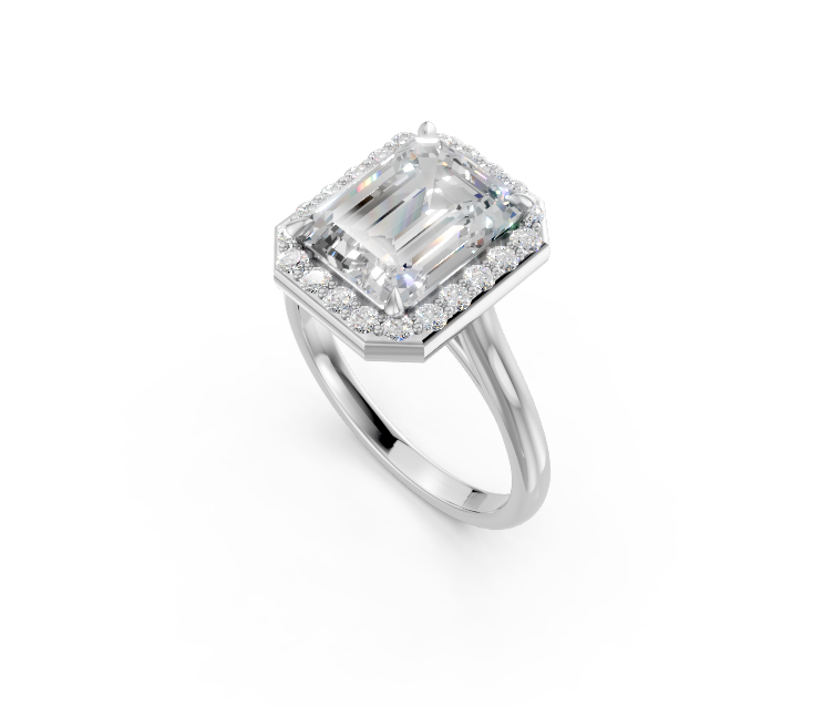 Emerald Halo Diamond Ring