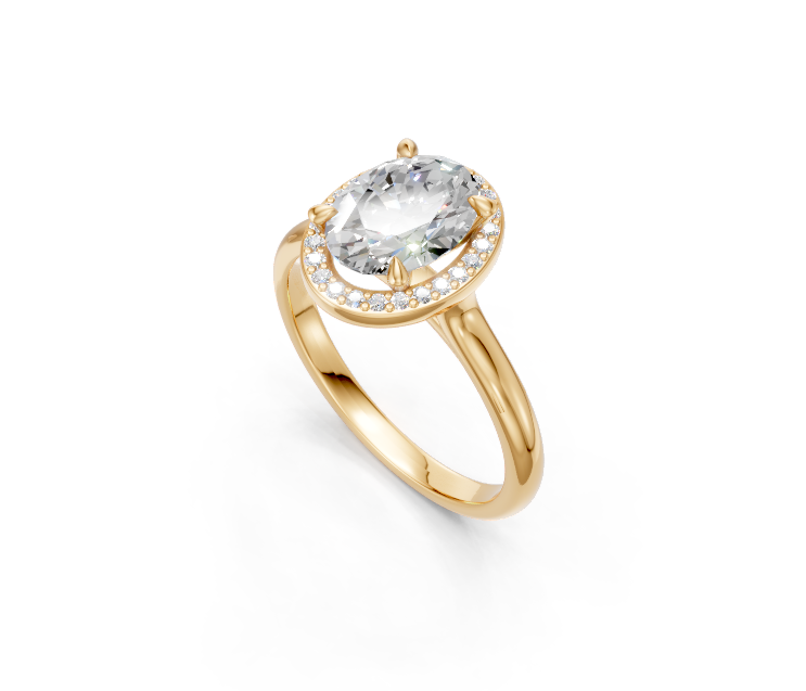 Oval-Cut Halo Diamond Ring
