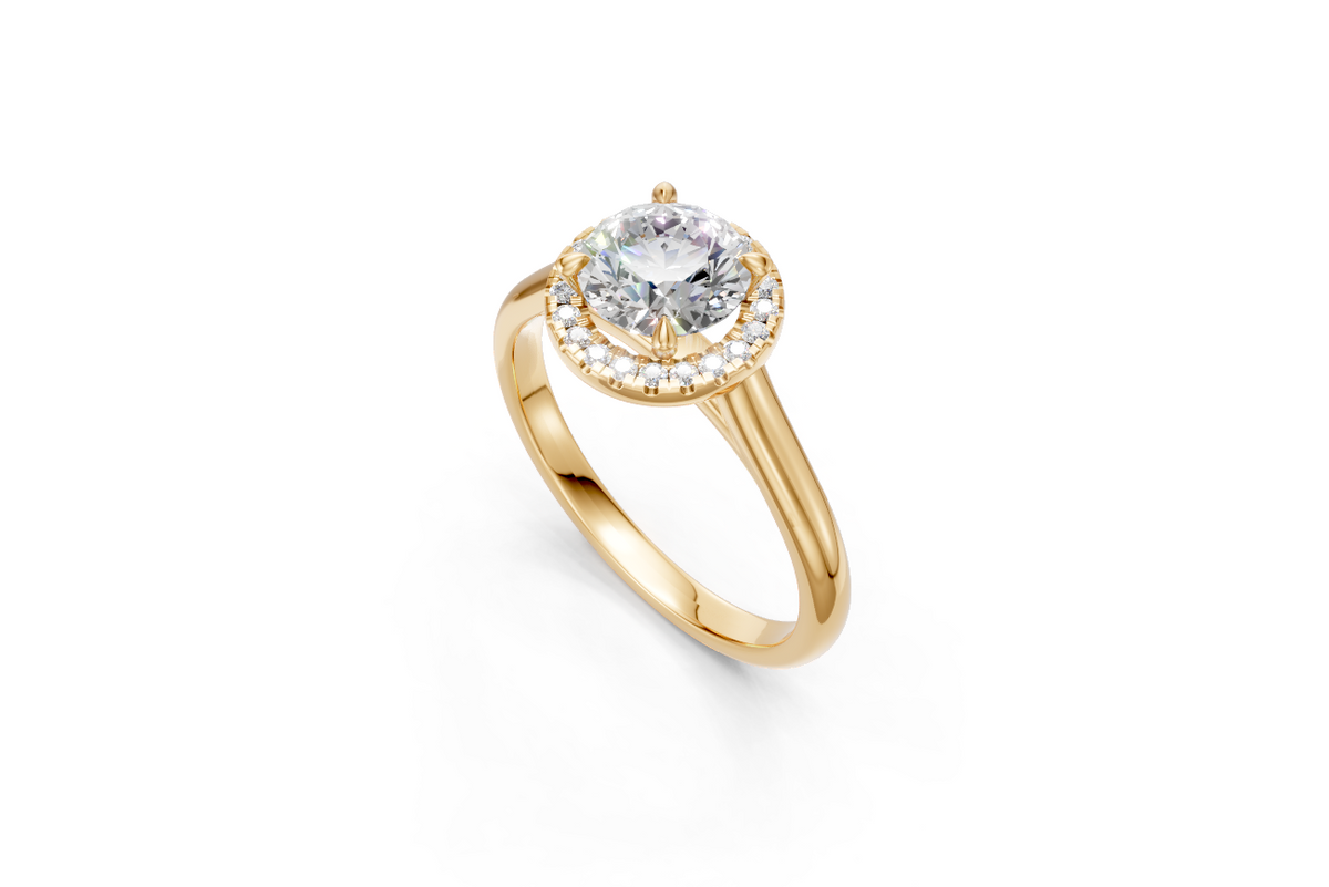 Round-Cut Halo Diamond Ring