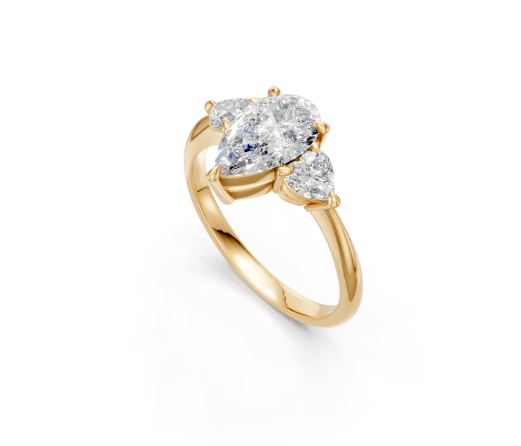 Pear-Cut & Heart Diamond Trilogy Ring