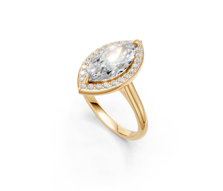 Marquise Halo Diamond Ring