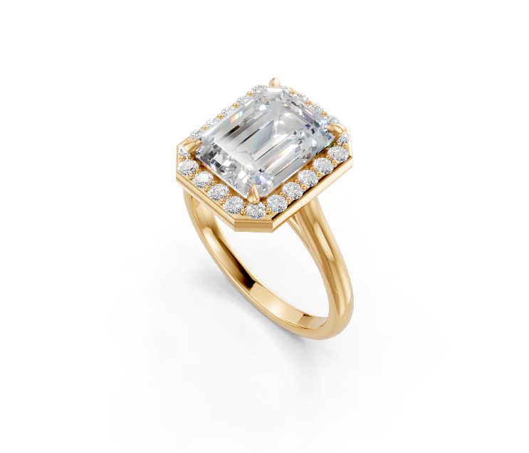 Emerald Halo Diamond Ring