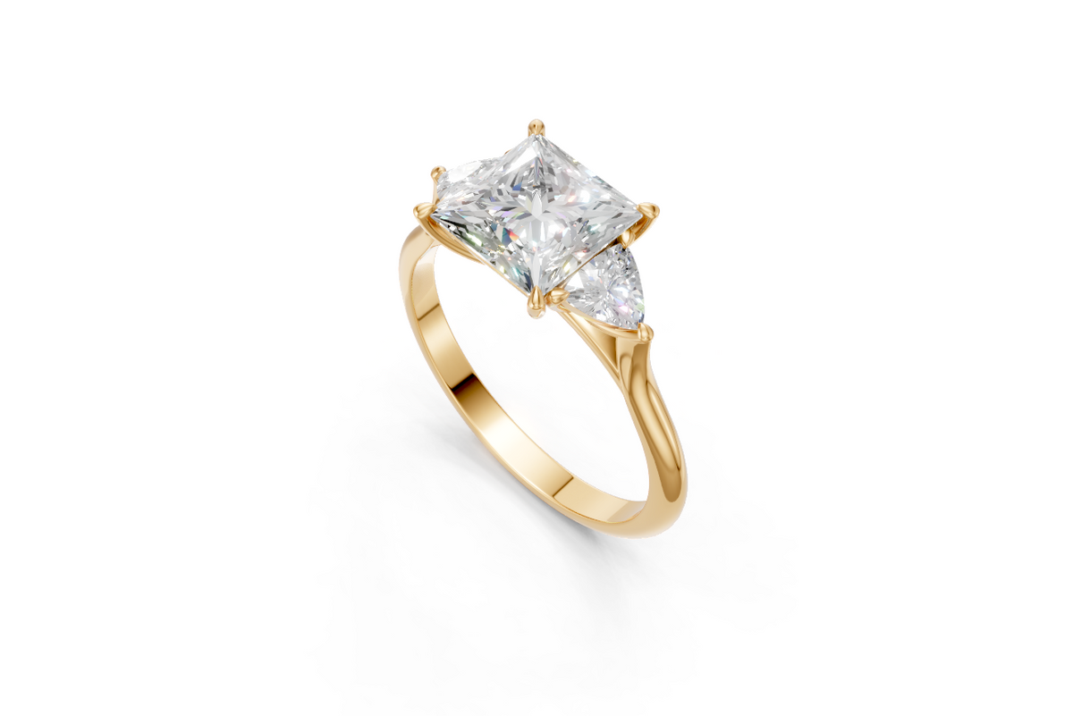 Princess-Cut & Trillion Trilogy Ring