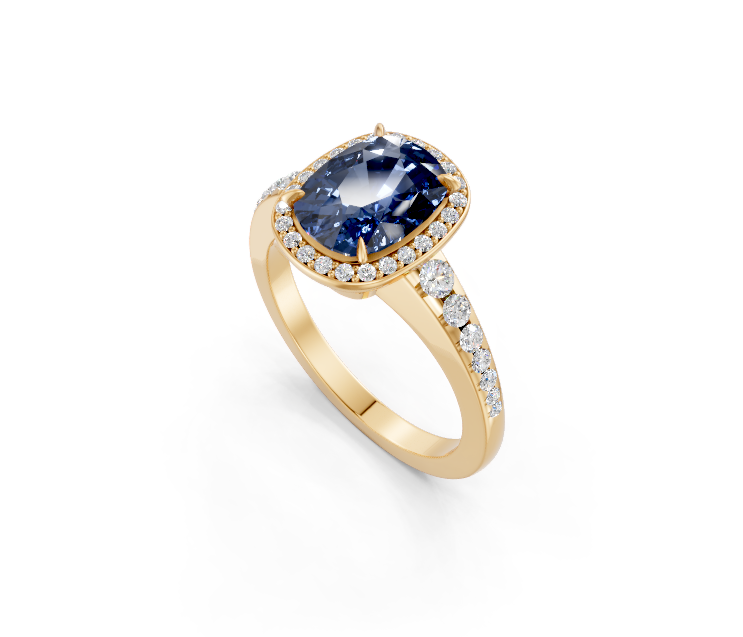 Cushion-Cut Sapphire Vintage Ring