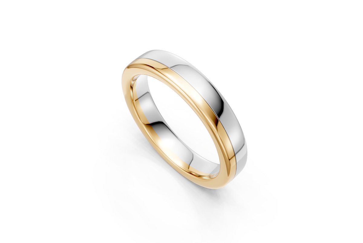 Men’s Two-Tone Yellow & White Gold Wedding Band