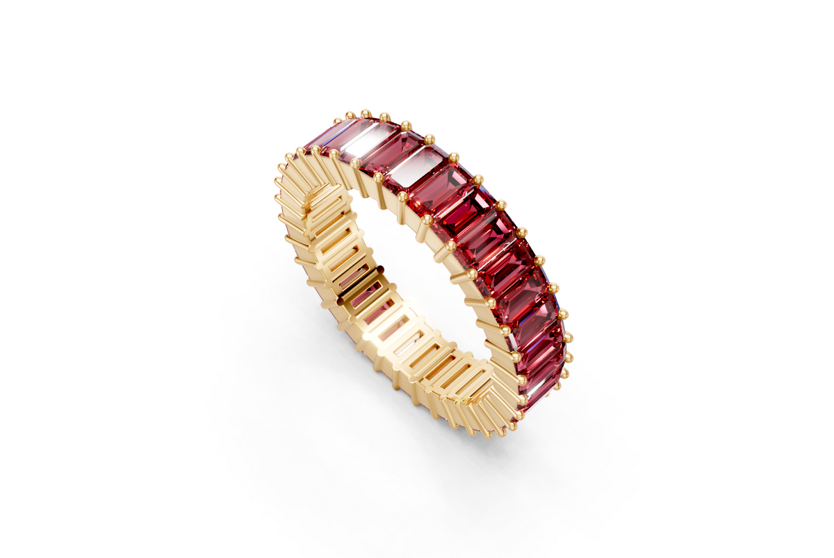 Emerald-Cut Ruby Eternity Ring