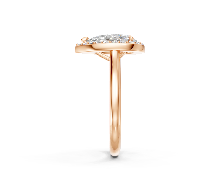 Pear-Cut Halo Diamond Ring