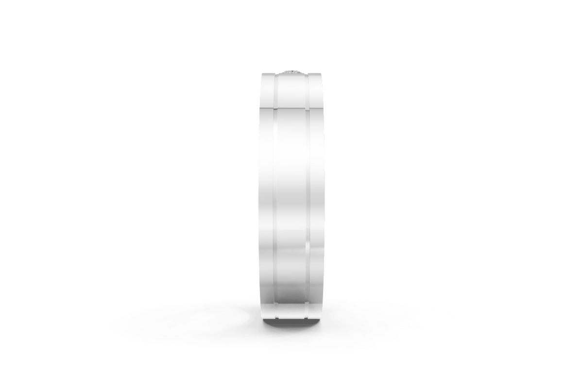 Men’s Princess-Cut Diamond Grooved Wedding Band