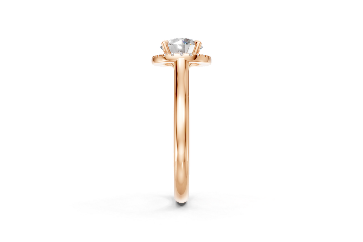 Round-Cut Halo Diamond Ring