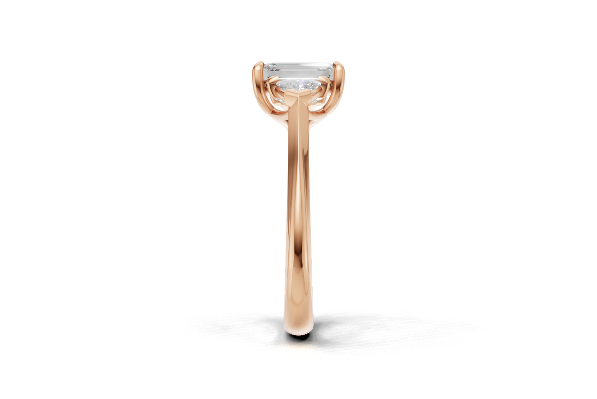 Emerald-Cut & Trillion Trilogy Ring