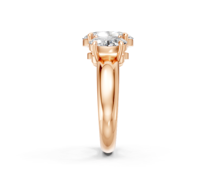 Oval-Cut Diamond Trilogy Ring